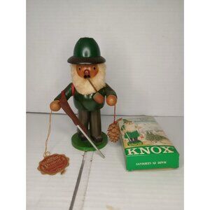 Steinbach Smoker German Wood Figurine Hunter With Pipe & Knox Incense Cones